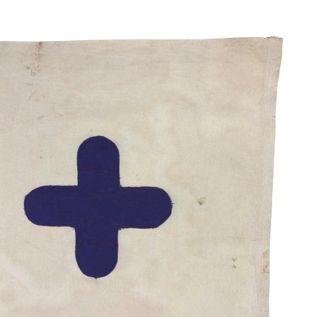Large Vintage Cotton Nautical Signal Flag For Sale - Image 4 of 5