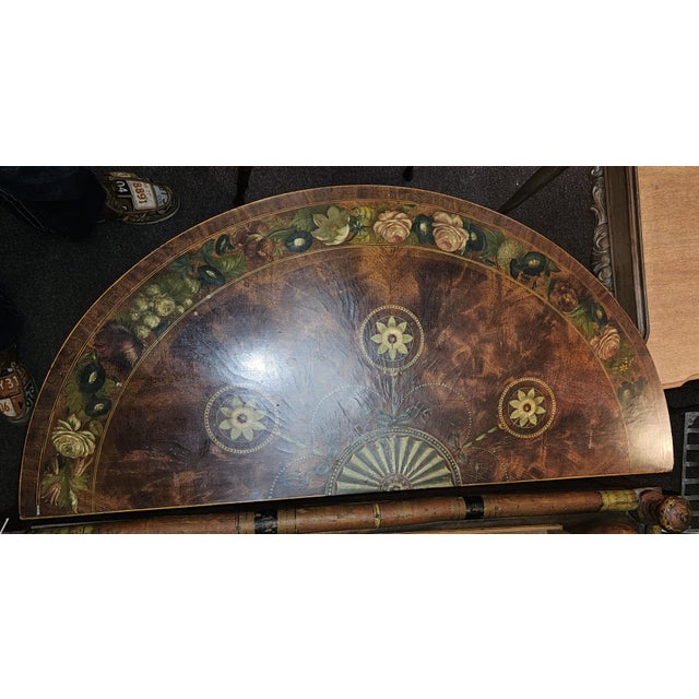 18th Century Georgian Hand Painted Demi-Lune Game Table For Sale - Image 4 of 17