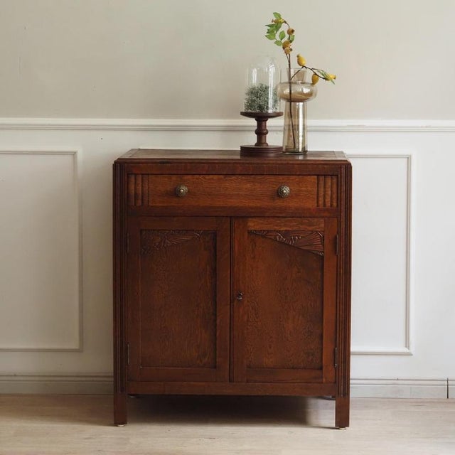 Vintage Art Deco Oak Chest of Drawers, 1930 For Sale - Image 13 of 15