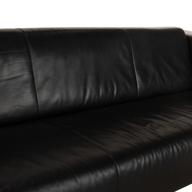 BMP 622 3-Seater Sofa in Black Leather from Rolf Benz For Sale - Image 5 of 15