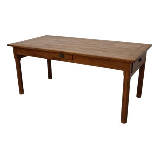 Antique 19th Century French Cherry Farmhouse Dining Table For Sale