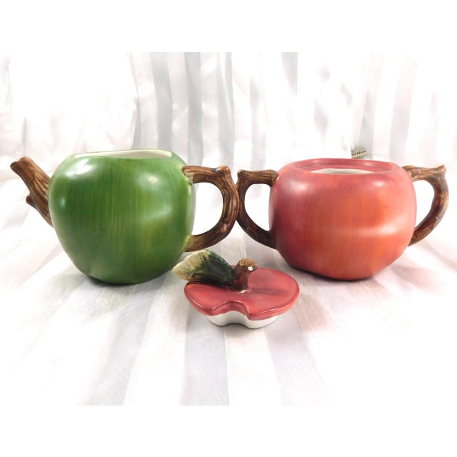 1970s Sakura Apple Orchard Figural Sugar Bowl and Creamer For Sale - Image 4 of 8