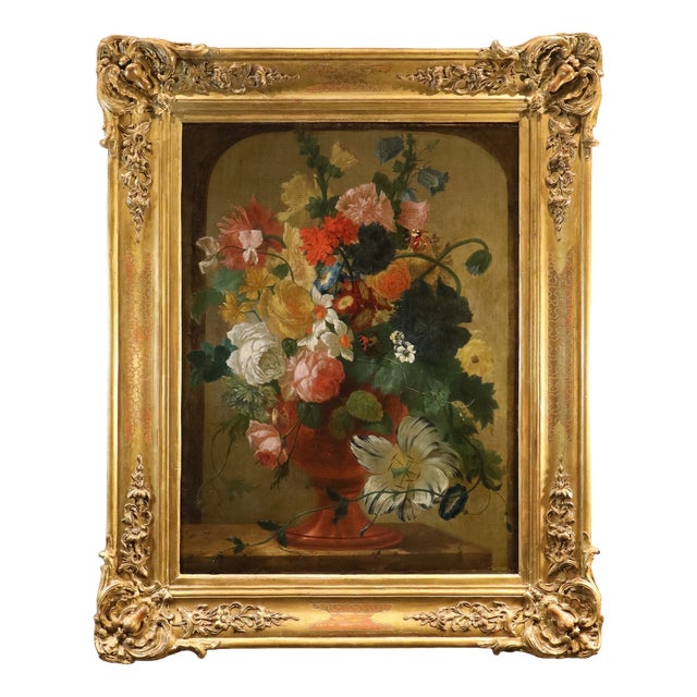 Cerchia Di Jan Van Huysum, Still Life Flowers, 1750, Oil on Canvas For Sale