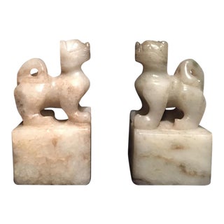 19th Century Nephrite Jade Chops - a Pair For Sale