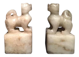 19th Century Nephrite Jade Chops - a Pair