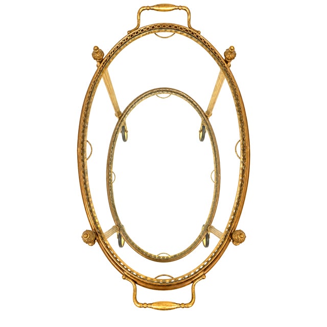 Maison Jansen Attributed Brass Bar Cart Vintage French Mid-Century Modern Hollywood Regency For Sale In San Francisco - Image 6 of 13