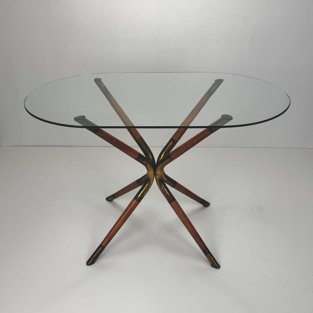 Mid-Century Modern Brass & Glass Coffee Table from Cesare Lacca, Italy, 1950s, in Good conditions. Designed 1950 to 1959...