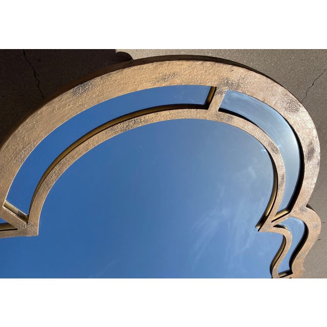 Large Forged Bronze Iron Arched Mirror 6ft 8 Spanish Moorish Colonial Style For Sale - Image 13 of 18