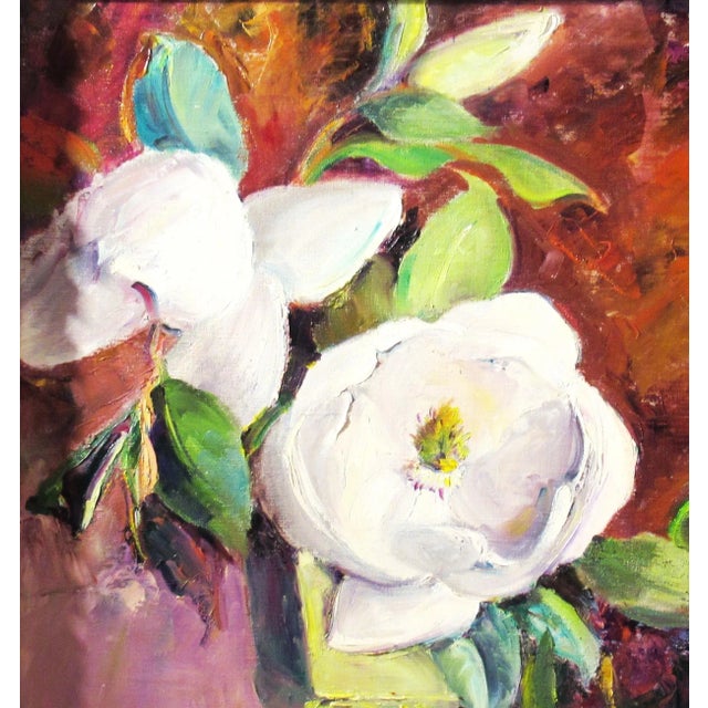 Jennie Thatcher Crawford, Flowers Still Life with Vase, Circa 1950 For Sale - Image 4 of 10