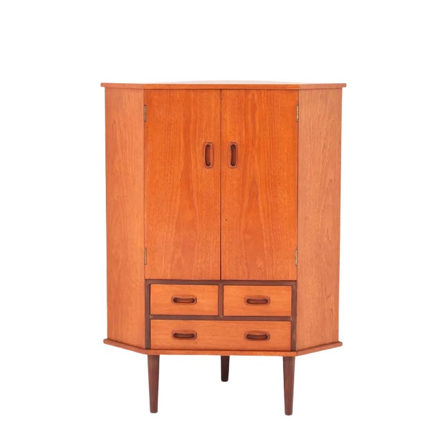 Mid-Century Teak Corner Cabinet, 1960s For Sale