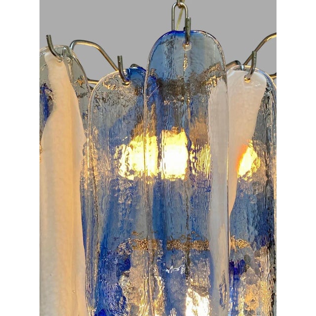 Blue Riviera Murano Glass Chandelier, 1970s Italian Coastal Glamour For Sale - Image 4 of 12