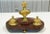 Antique French Gilt Bronze Inkwell on Rouge Marble Stand. It is of superb quality and features a central figure of Diana...