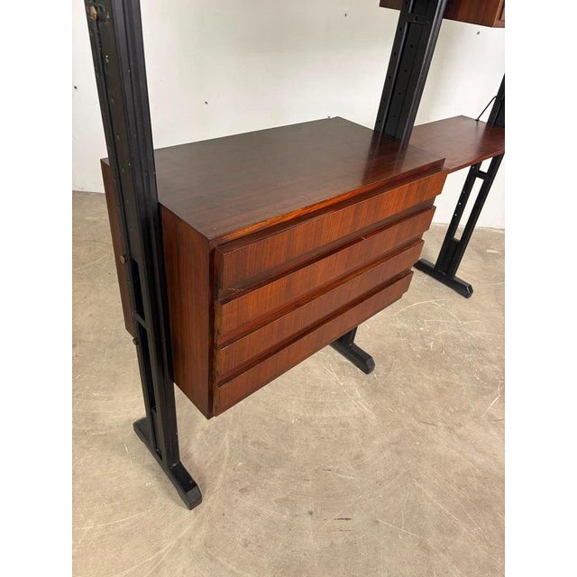 Italian Modular Wooden Bookshelf, 1960s For Sale - Image 4 of 10