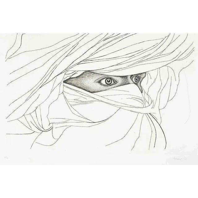 Arabian Face is an etching realized in 1974 by the Italian artist Giacomo Porzano (1925-2006). Hand-signed in the lower...