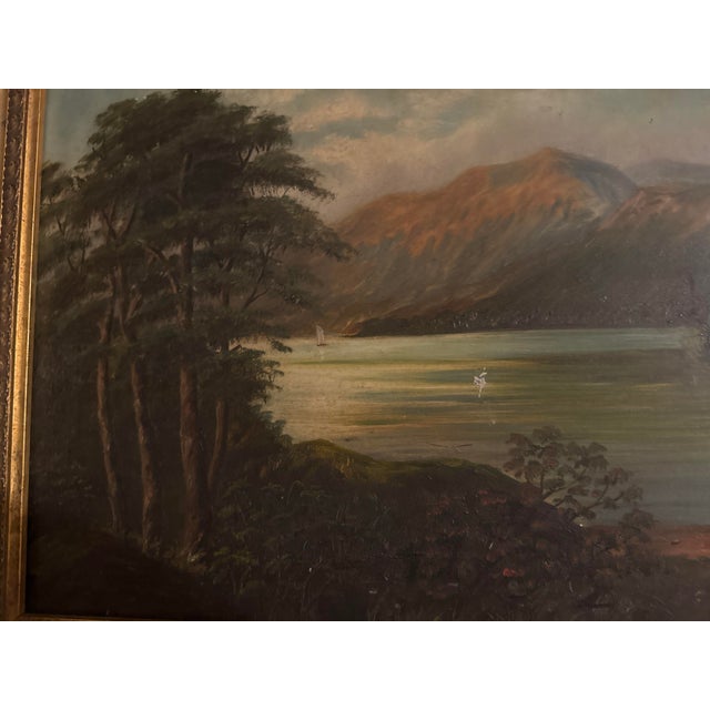 Late 19th Century Antique Oil Painting of Adirondack For Sale - Image 5 of 6