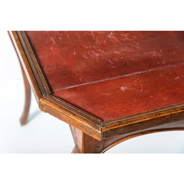 Late 18th Century Louis XV Game Table, Red Leather Top 18th Century For Sale - Image 5 of 11