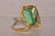 Metal The 146th Avenue: Amazonite and Diamond Halo Ring in Yellow Gold For Sale - Image 7 of 11