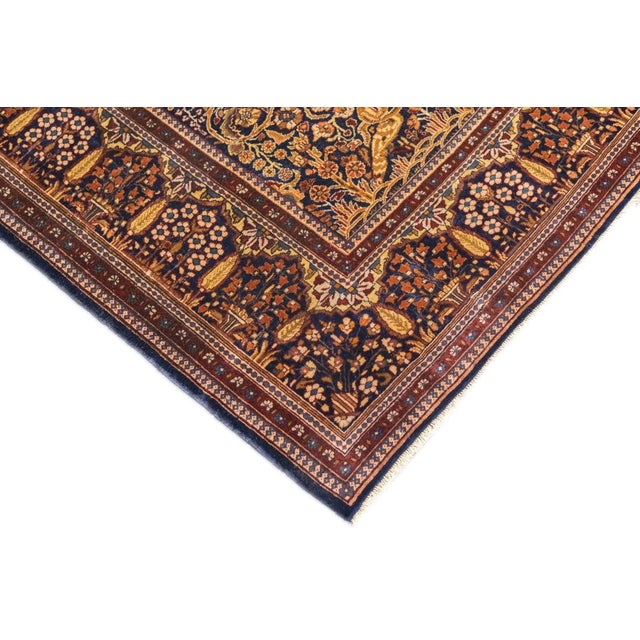 Textile Antique Persian Dabir Kashan Manchester Rug 5' x 6'11'' For Sale - Image 7 of 12