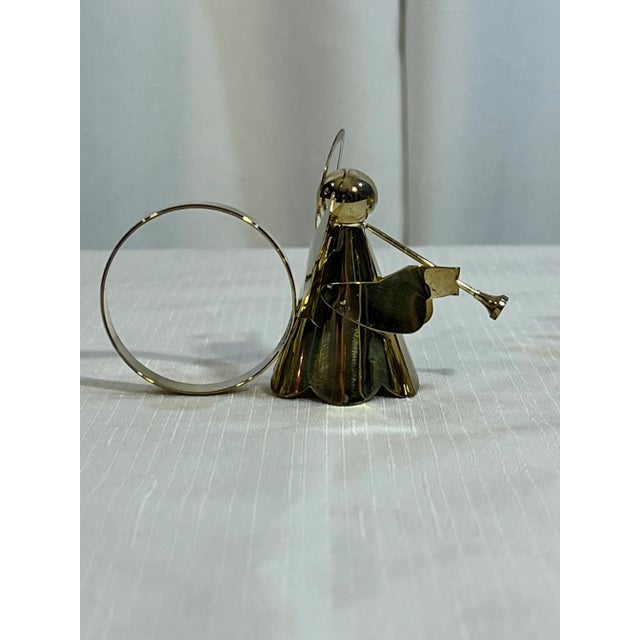 American Vintage Holiday Polished Brass Angel Napkin Rings - Set of 4 For Sale - Image 3 of 9