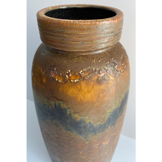 Mid-Century Modern West German Fat Lava Studio Pottery Vase, No. 553-38, Brown For Sale - Image 4 of 5