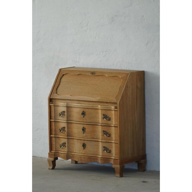 Vintage Danis Oak Drop‑Front Secretaire, 1950s For Sale - Image 16 of 18