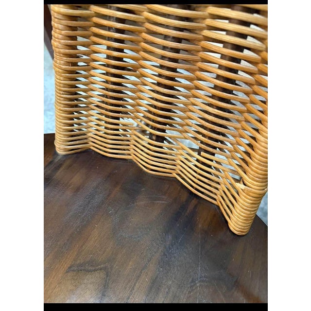 Mid-Century Modern Rocking Chair in Solid Walnut & Rattan by Arthur Umanoff for Washington Woodcraft, Usa, C. 1960's For Sale - Image 9 of 12