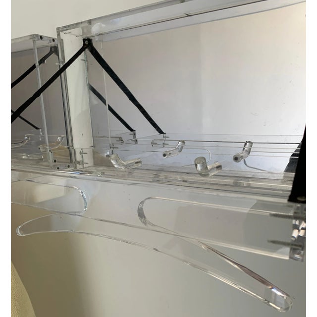 Mid-Century Modern Acrylic Collapsable Coat Rack with Mirror For Sale - Image 3 of 13