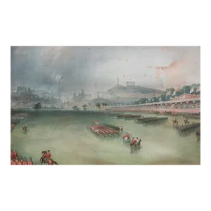 Antique Volunteer Review Edinburgh Scotland Chromolithograph Print
