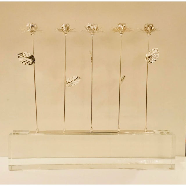 2010s Modern Silver Booms on Crystal Sculpture For Sale - Image 5 of 5