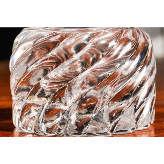 Elegant Solid Crystal Swirl Antique English Sterling Silver Paperweight Inkwell Desk Home Decor For Sale - Image 13 of 18