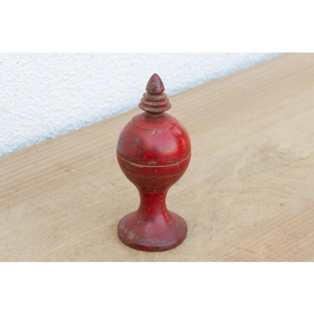 Indian Vintage Indian Turned Wood Lidded Box For Sale - Image 3 of 6