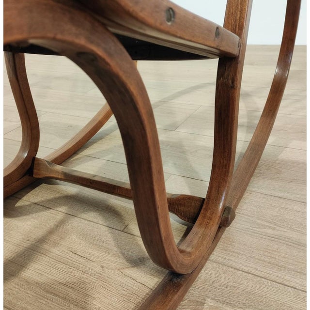 Brown Rocking Chair from Jacob & Josef Kohn, Austria, 1900s For Sale - Image 8 of 12