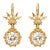 2.50 Carat Old European Cut Lab Diamond & 10k Yellow Gold Vintage Stud Earrings, Pair For Sale