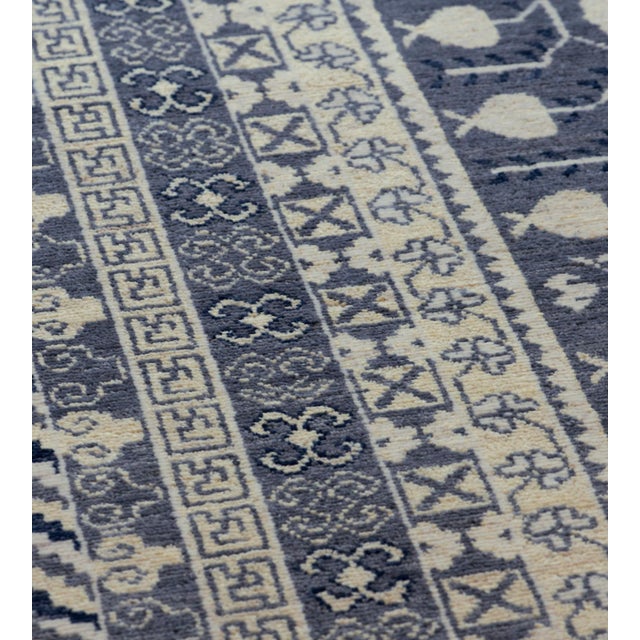 Traditional Mansour Modern Handwoven Khotan Style Wool Rug For Sale - Image 3 of 6