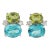 Christina Addison Mini Gum Drop Earrings With Peridot and Blue Topaz and Diamonds - a Pair For Sale