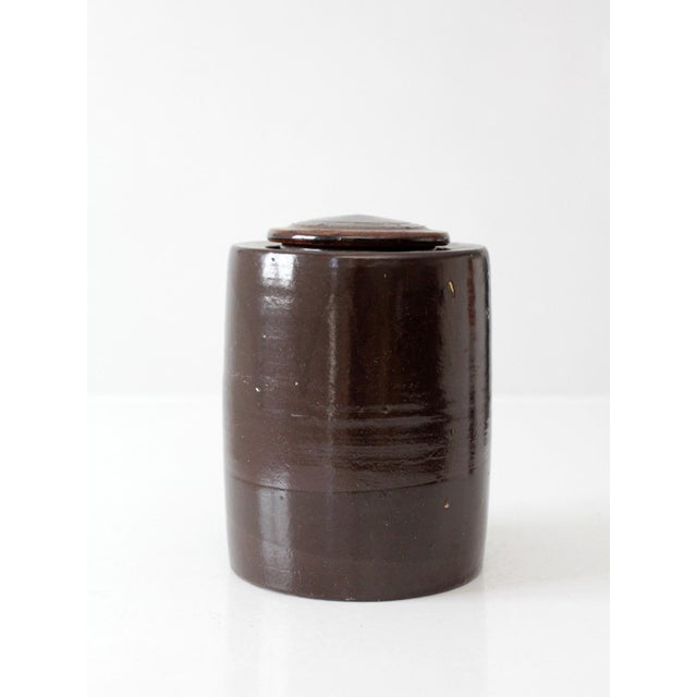 Mid-Century Modern Vintage Studio Pottery Lidded Canister For Sale - Image 3 of 11