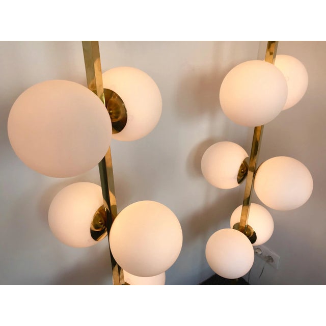 Not Yet Made - Made To Order Contemporary Brass Floor Lamps Opaline Ball, Italy For Sale - Image 5 of 12