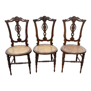 Vintage French Style Cane Chairs - Set of 3