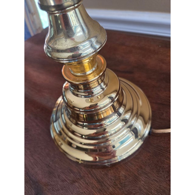 Late 20th Century Vintage Brass Bouillotte Horn 3-Arm Lamp For Sale - Image 5 of 13