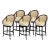 Dark Mahogany Finish & Majilite Cream Nytex Upholstered Levant Barstools Set of 5 From the Madeline Stuart Collection For Sale