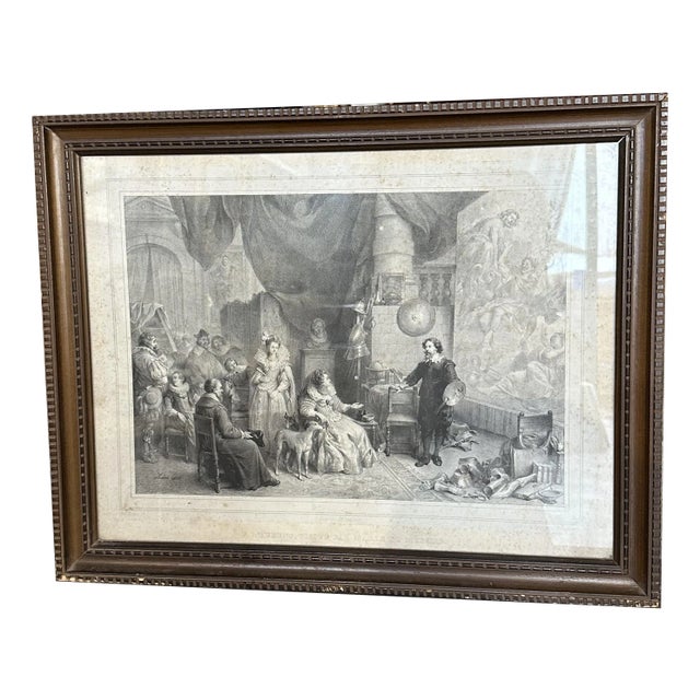 Degobert, Meeting Between PP Rubens and Maria De Medici, 20th Century, Engraving For Sale