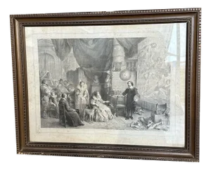Degobert, Meeting Between PP Rubens and Maria De Medici, 20th Century, Engraving