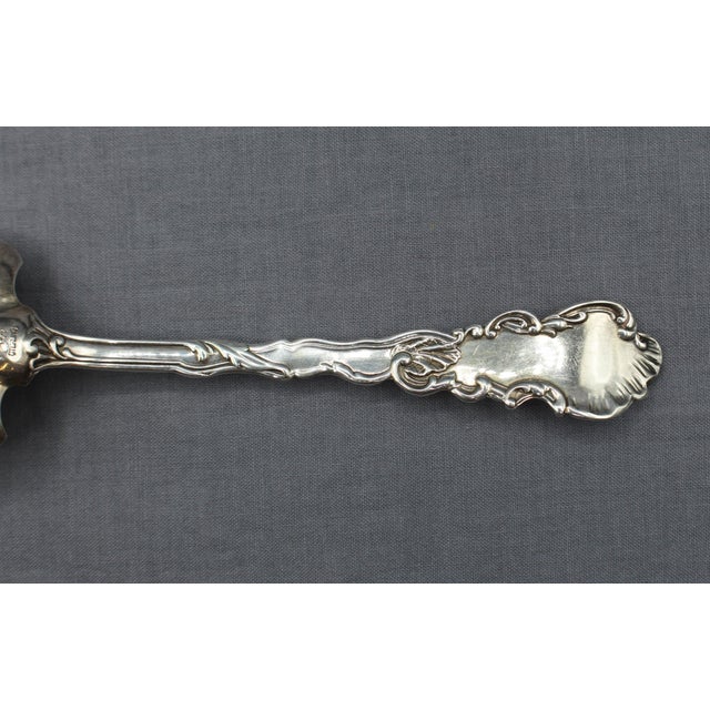 Late 19th Century 1890 American Marie Antoinette Sterling and Gilt Preserves Serving Spoon by Gorham For Sale - Image 5 of 7