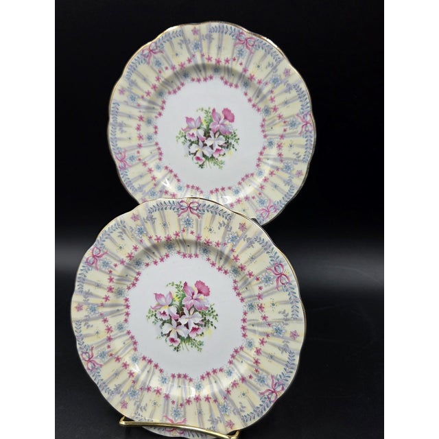 Queen Anne Vintage Queen Anne "Royal Bridal Gown" Duo- 1949 English Bone China- Dessert & Tea/Side Plate For Sale - Image 4 of 18