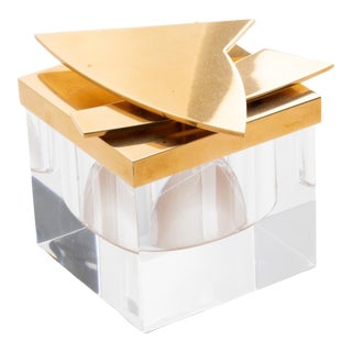 Giorgio Facchini Limited Edition Lucite and Brass Box, Circa 1970 For Sale
