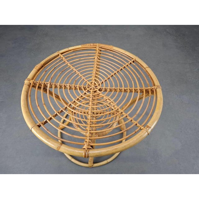 Mid-Century Rattan and Bamboo Side Table, Czechoslovakia, 1960s For Sale - Image 13 of 18