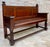 Wood Antique Spanish Oak Bench With Paneled Back and Turned Legs For Sale - Image 7 of 14
