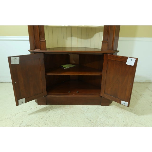 1990s Harden Chippendale Cherry Corner Cupboard For Sale - Image 5 of 11