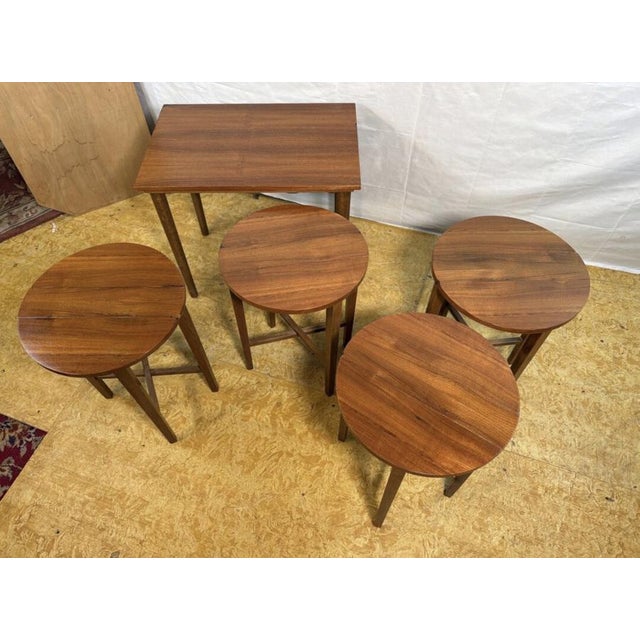 Mid-Century Danish Teak Nesting Tables by Poul Hundevad, 1960s, Set of 5 For Sale - Image 4 of 7