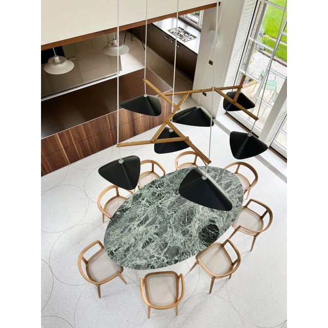 Contemporary Emily Group of Seven Hanging Lamp with Metal Shade by Daniel Becker For Sale - Image 3 of 15